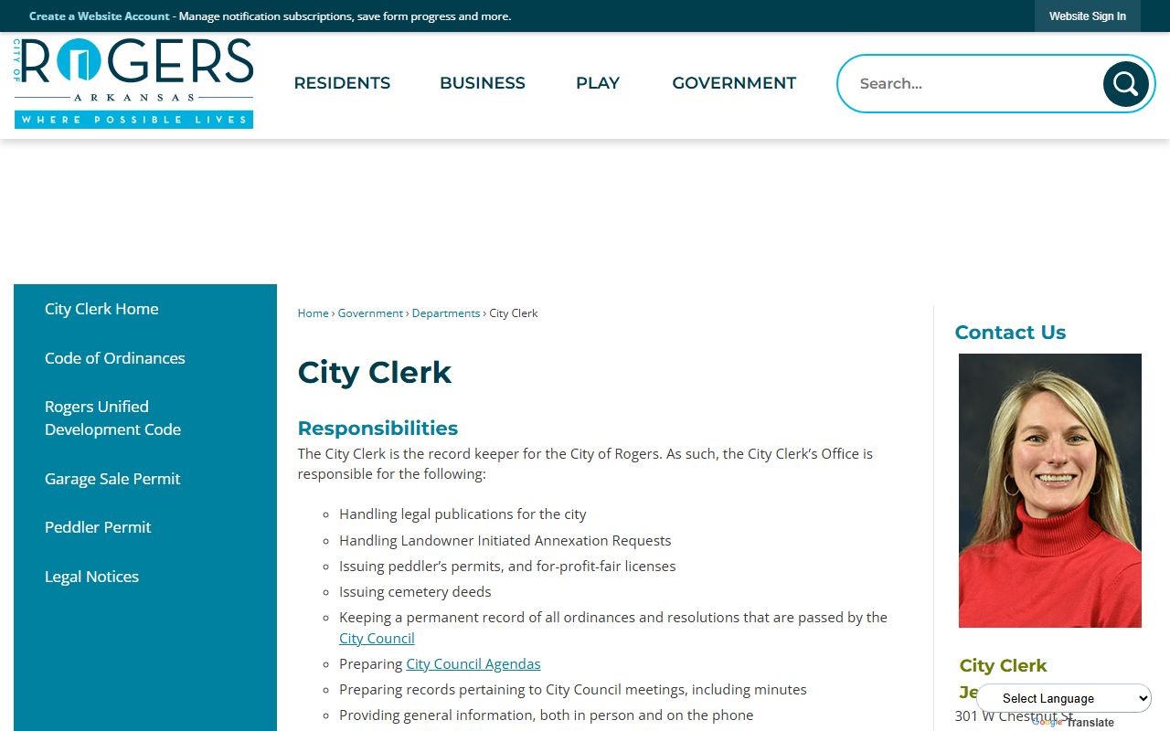Rogers dissolution of marriage city clerk page