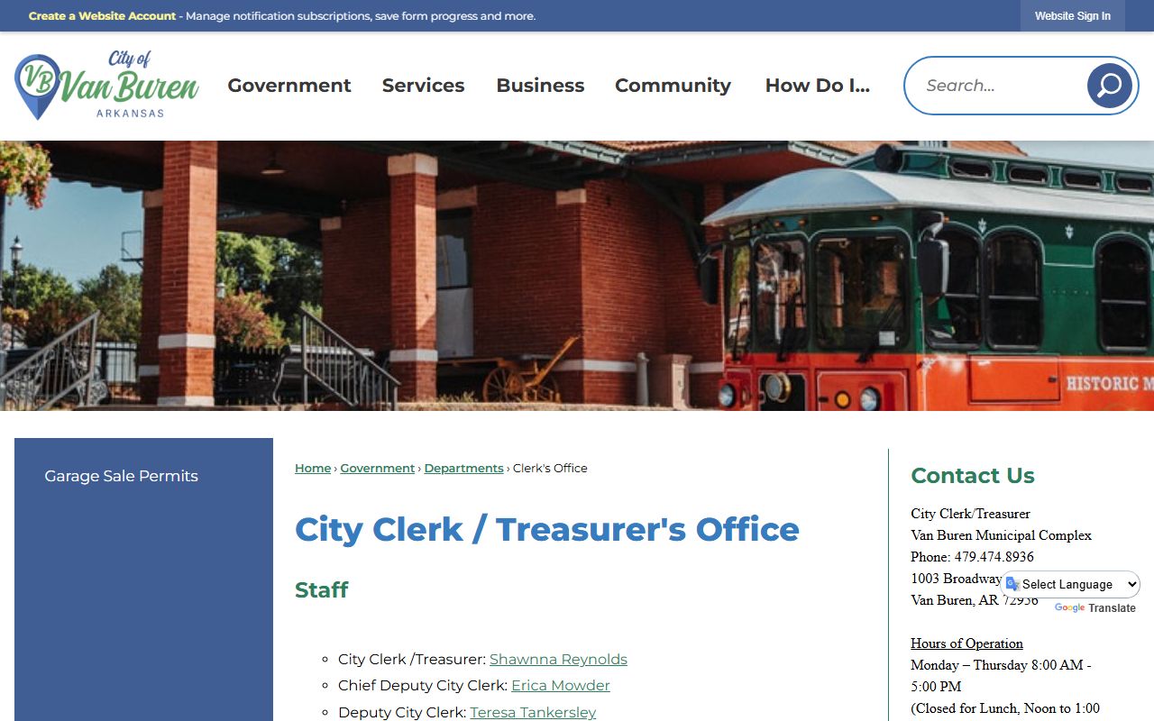 Van Buren dissolution of marriage city clerk office