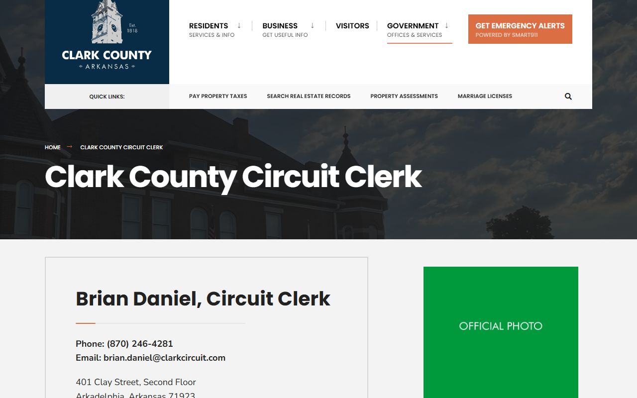 Clark County dissolution of marriage Circuit Clerk page