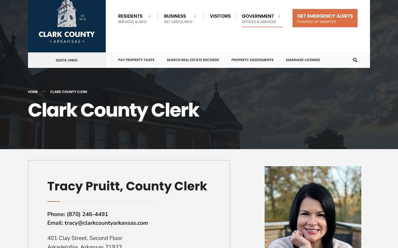 Clark County dissolution of marriage County Clerk page