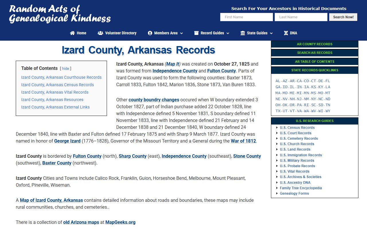 Izard County dissolution of marriage genealogy records resource